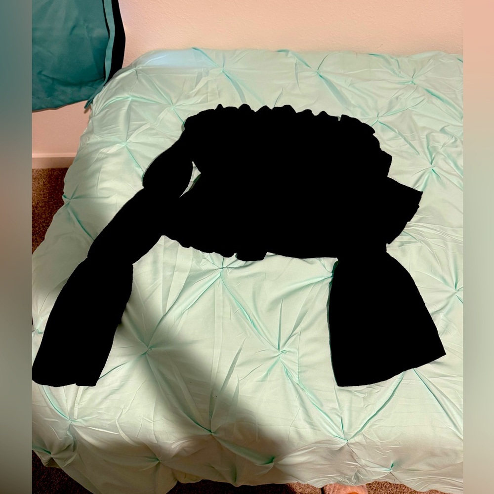 Black off the shoulder blouse